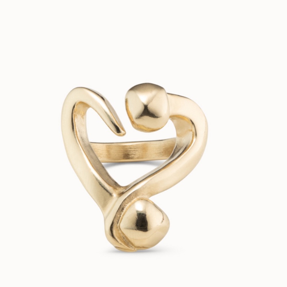 Uno de 50 open ring with a nailed heart